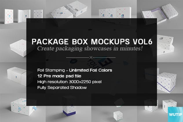 高级礼品包装盒子样机Vol.6 Package Box Mockups Vol6插图(1)