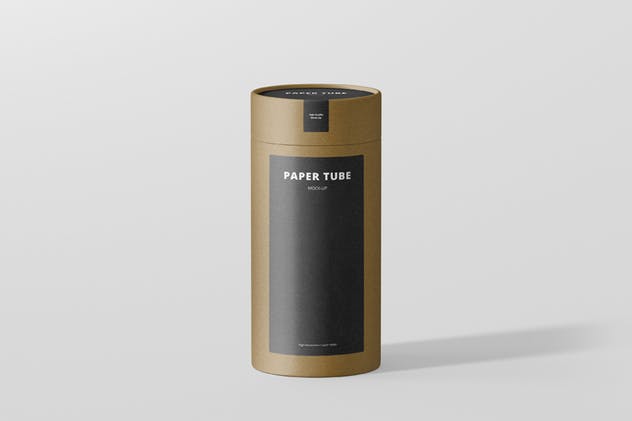 茶叶/咖啡高纸筒包装样机模板 Paper Tube Packaging Mock-Up – Long / High插图(4)