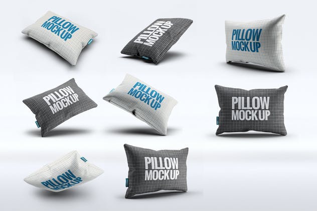 织物头枕靠枕印花设计样机模板 Fabric Pillow Mock-Up插图(3)
