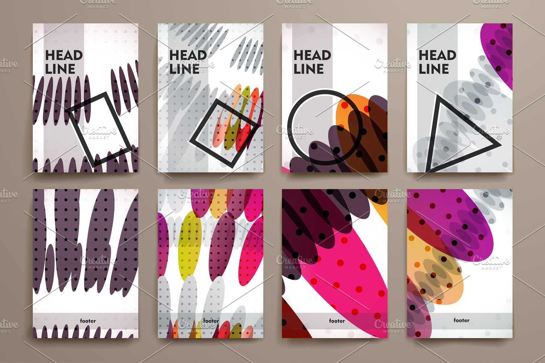 数十款抽象图形背景小册子模板合集 84 Abstract Brochures插图(13)