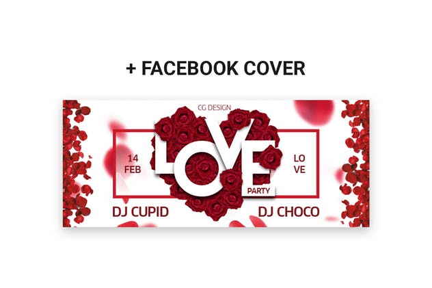 爱情情人节主题创意海报模板设计 Love Flyer插图(2)