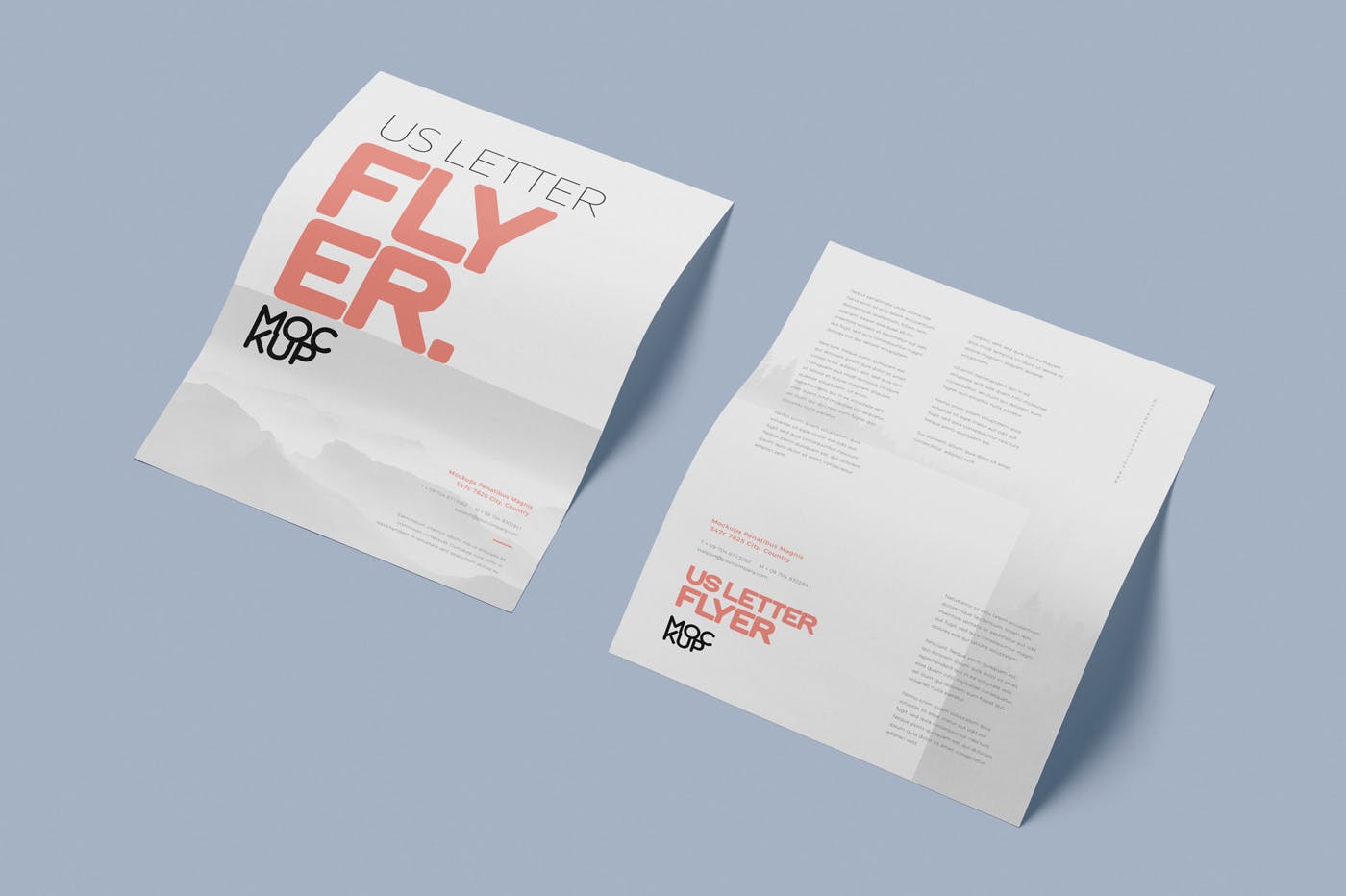 美国信纸设计规格企业传单设计效果图样机 US Letter Flyer Mock-Up插图(5)