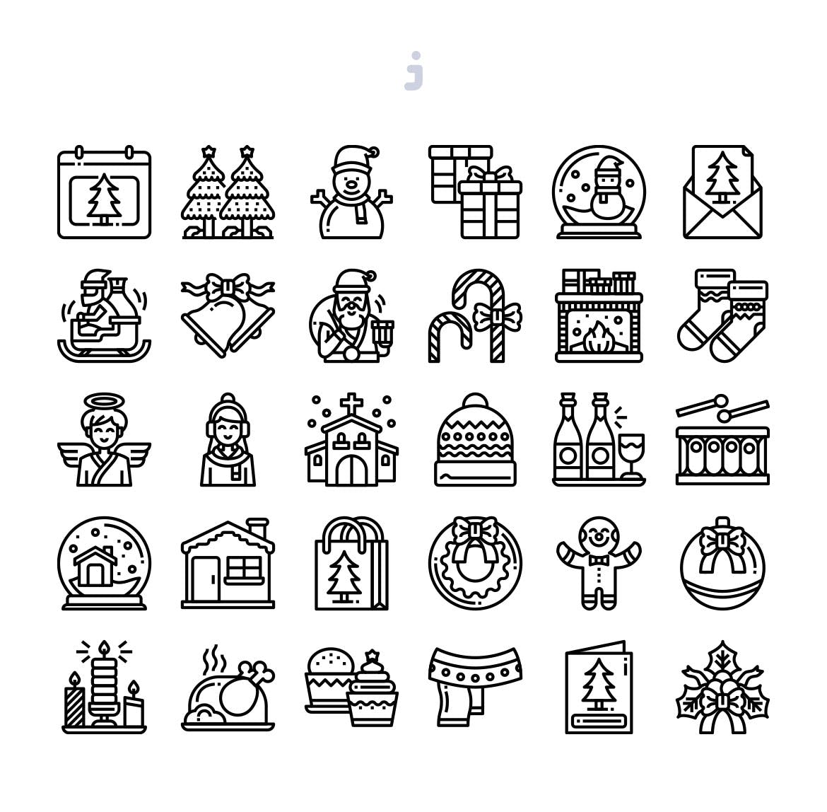 30枚圣诞日主题矢量图标 30 Christmas Day Icons插图(2)