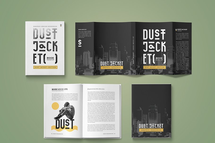 包书皮版本图书样机 Dust Jacket Edition / Book Mock-Up插图(7)