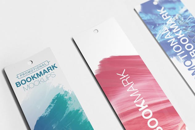 促销广告书签样机模板 Promotional Bookmark Mockup插图(7)