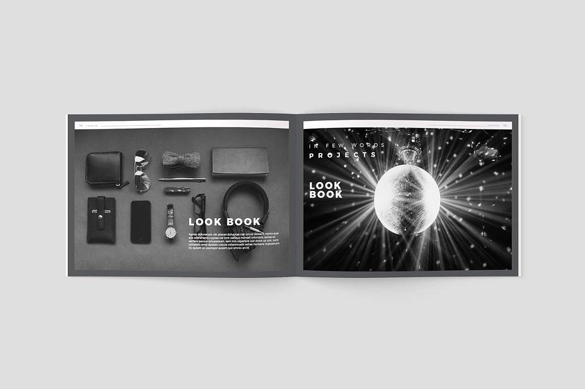 创意极简的黑白色调杂志手册模板下载[indd]插图(26)