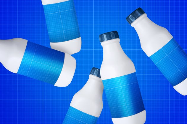 白色乳制品塑料瓶样机 Milk Bottle V.1插图(7)