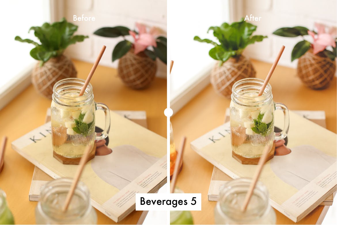 6款奶茶饮品摄影调色滤镜LR预设 6 Lightroom Preset for Beverages插图(5)