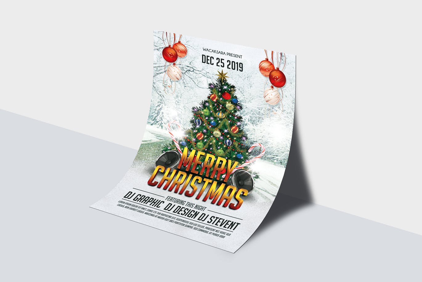 圣诞树圣诞节派对活动传单海报设计模板 Christmas Party Flyer插图(2)