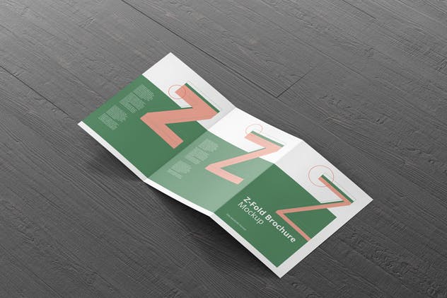 Z字母三折页宣传册样机 Z-Fold Brochure Mockup – Din A4 A5 A6插图(8)