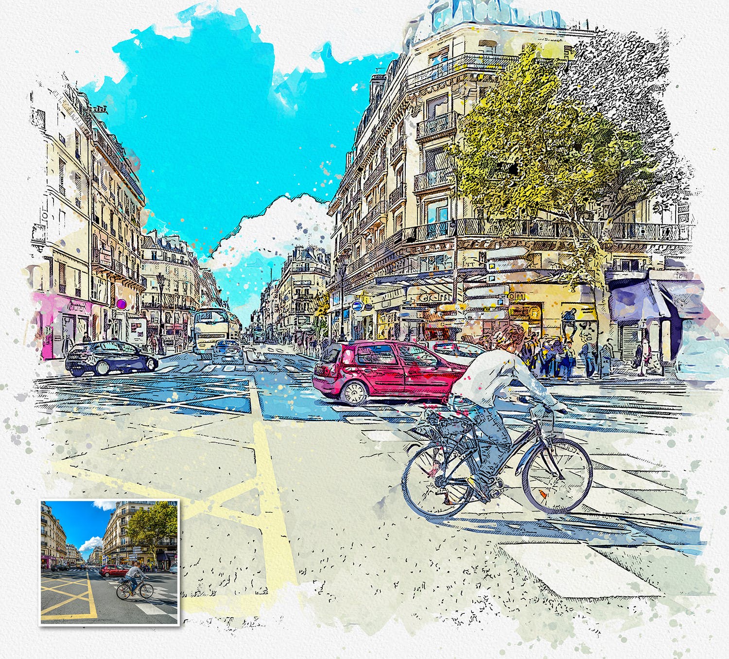 城市速写艺术效果PS动作 Urban Sketch Photoshop Action插图(12)