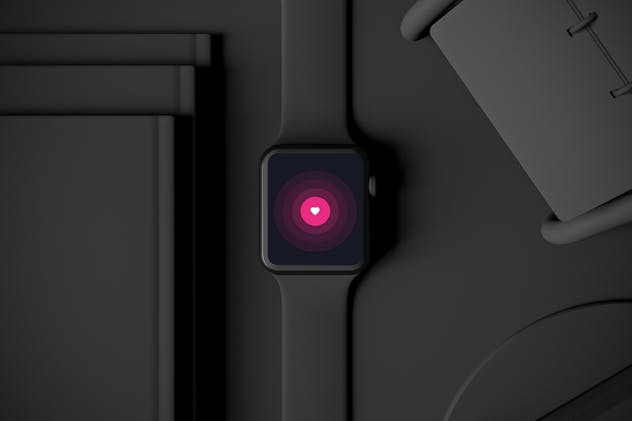 时尚深色Apple智能手表样机模板 Dark Apple watch插图(4)