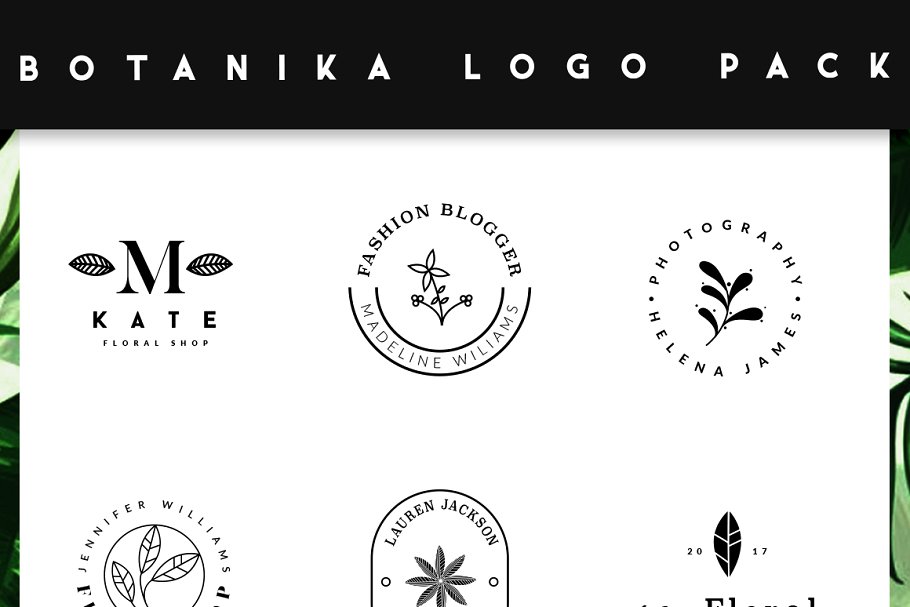 简约优雅品牌公司Logo设计模板 BOTANIKA Logo Pack插图(6)