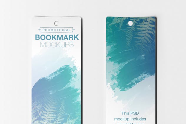 促销广告书签样机模板 Promotional Bookmark Mockup插图(5)