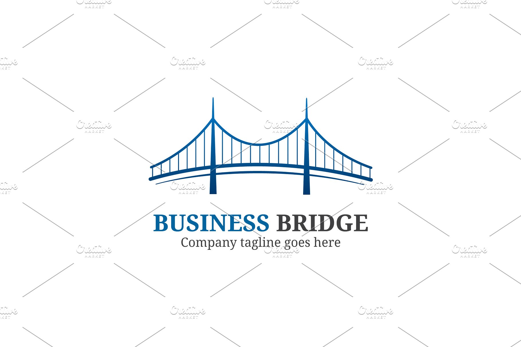 商业桥梁形象图形Logo模板 Business Bridge Logo插图