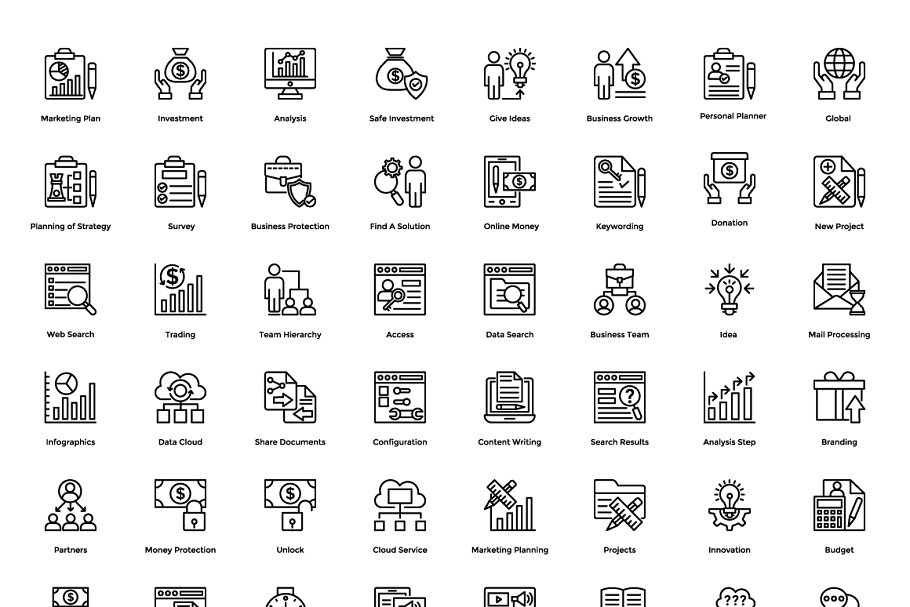 624个企业项目管理图标 624 Project Management Icons插图(2)