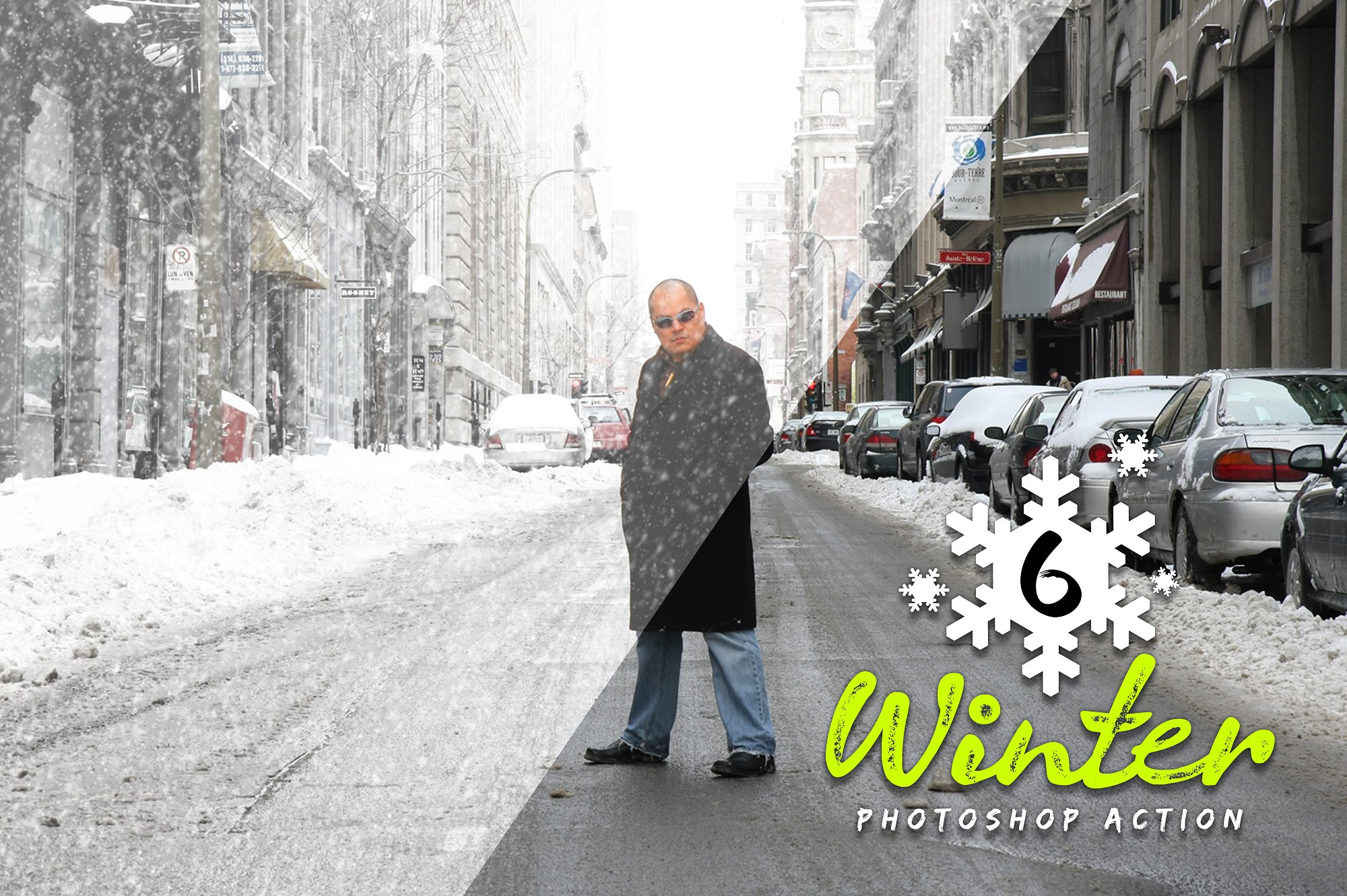 6款冬季雪花效果处理的PS动作 6 Winter Photoshop Action插图(2)