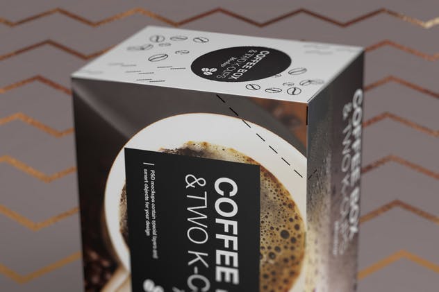 高品质的时尚咖啡杯/咖啡盒样机 2 K-Cups-Coffee Box Mockup插图(12)