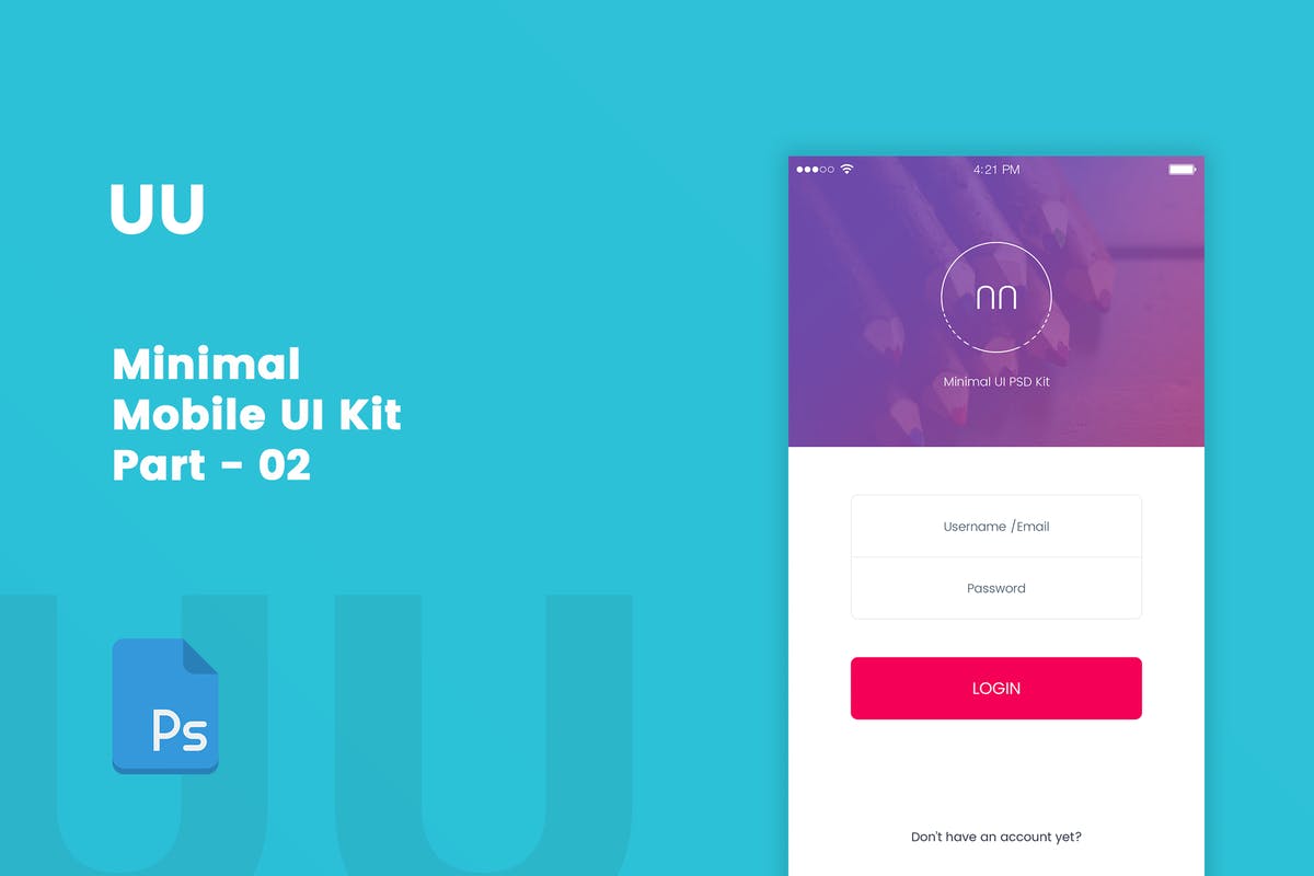 极简主义手机应用登陆界面UI套件 UU – Minimal Mobile UI Kit Part 02 Sign In form插图