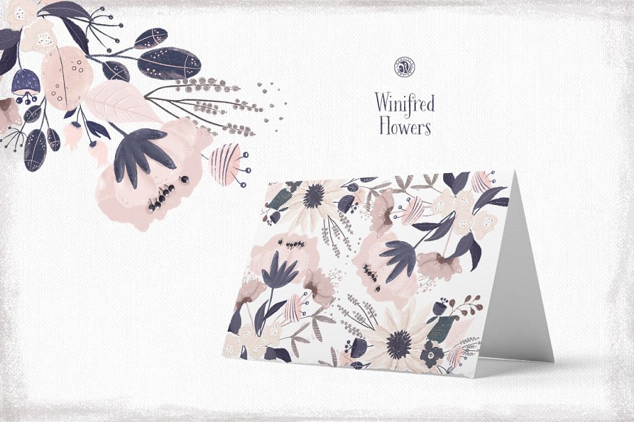 高清手绘水彩花卉剪贴画素材 Winifred Flowers插图(4)