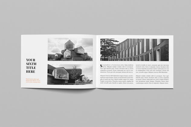 横向尺寸简约室内设计画册设计模板 Simplest Landscape Magazine插图(10)