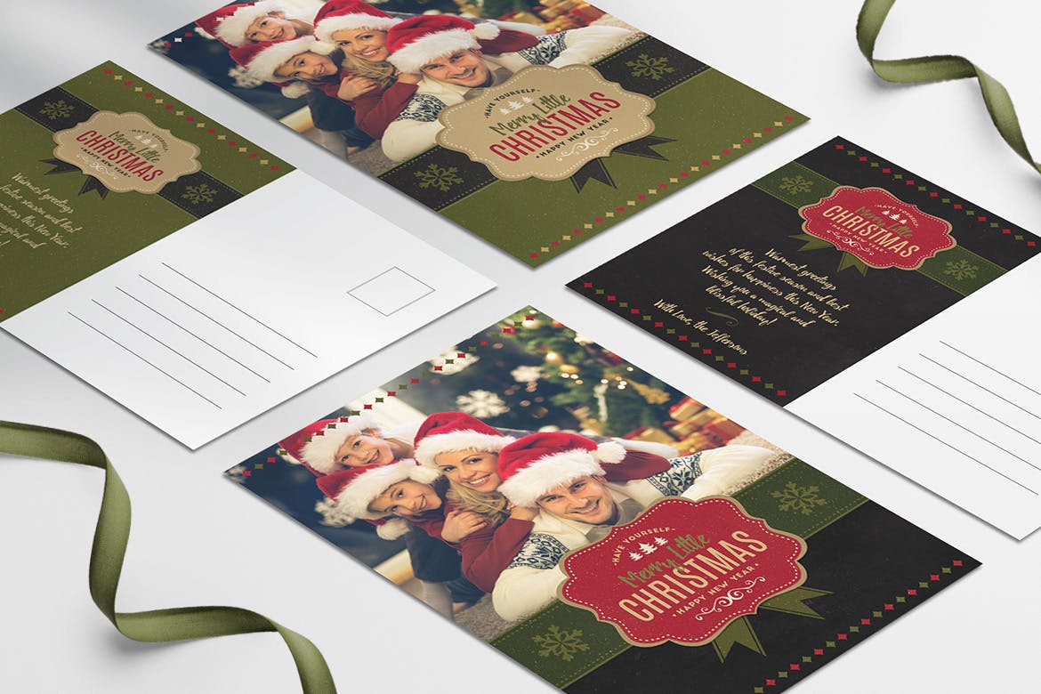 温馨圣诞节主题照片贺卡设计模板 Christmas Greeting Photo Card插图(3)