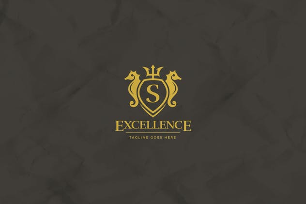 盾牌创意图形Logo设计模板 Excellence Shield Logo Template插图(2)