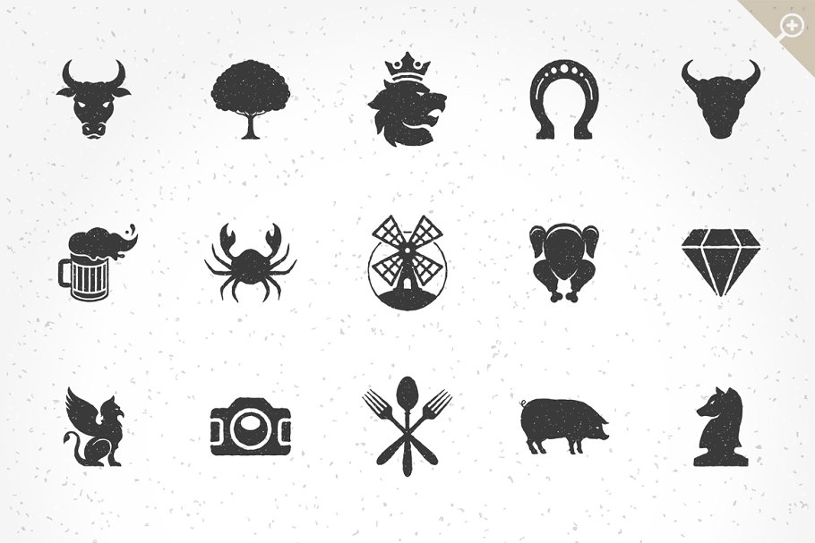 100款复古风格Logo徽章设计元素 100 Retro objects for logos插图(3)