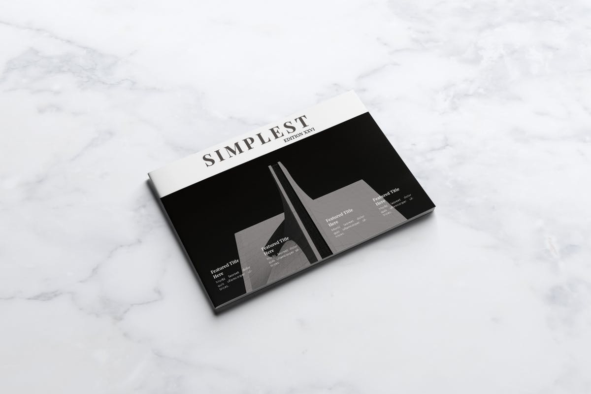 横向尺寸简约室内设计画册设计模板 Simplest Landscape Magazine插图