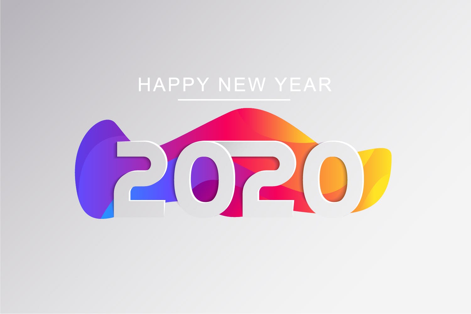 2020新年数字彩色矢量设计图形素材 2020 Happy New Year Greeting Card插图(5)
