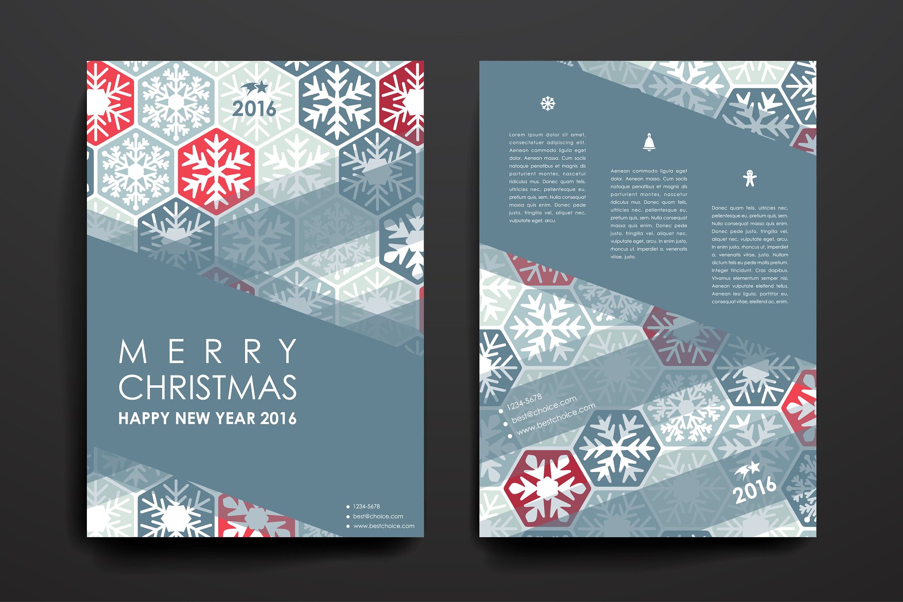 圣诞节主题小册子模板 Merry Christmas Brochures插图(31)
