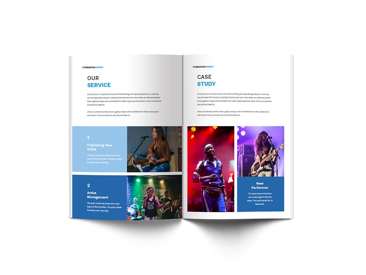 音乐主题A4规格画册/宣传册设计模板 Music A4 Brochure Template插图(9)