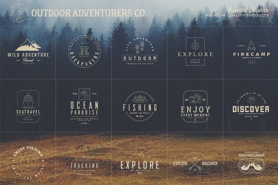 150个户外旅游探险主题Logo模板 150 Outdoor Adventurers Logos插图(2)