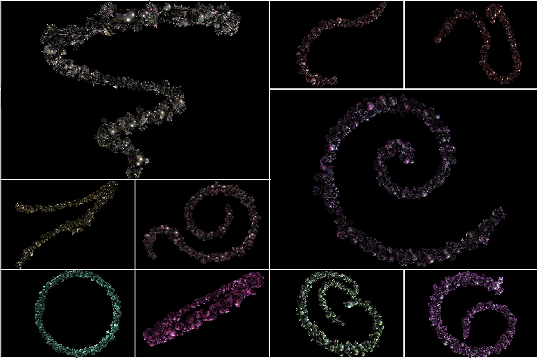 8K高分辨率创意珍珠和刺猬状装饰叠层背景 Hedgehogs & Pearls插图(3)