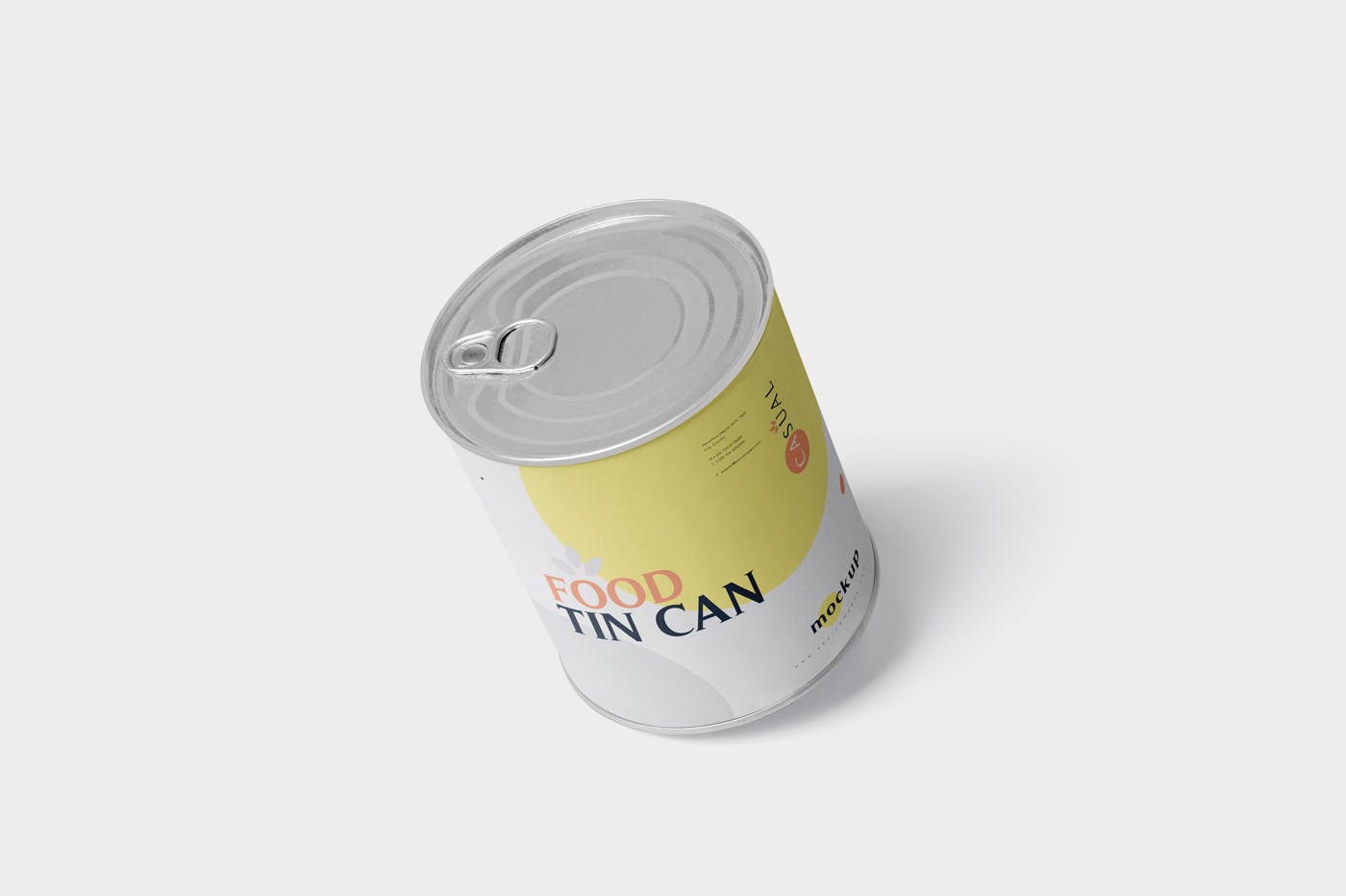 中型食物罐头外观设计样机模板 Food Tin Can Mockup Medium Size – Round插图(4)