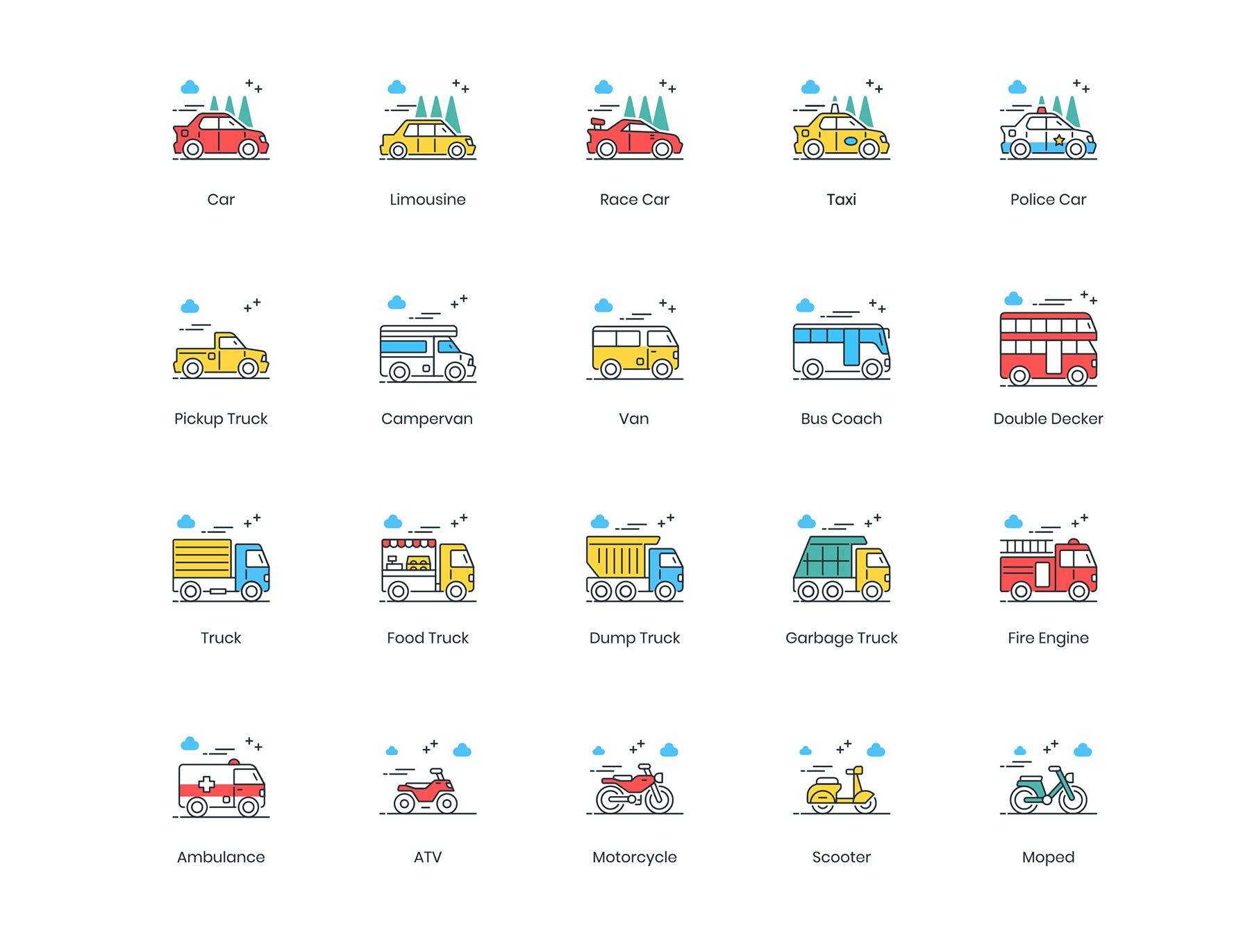 80个交通相关的创意图标下载[Ai]插图(1)