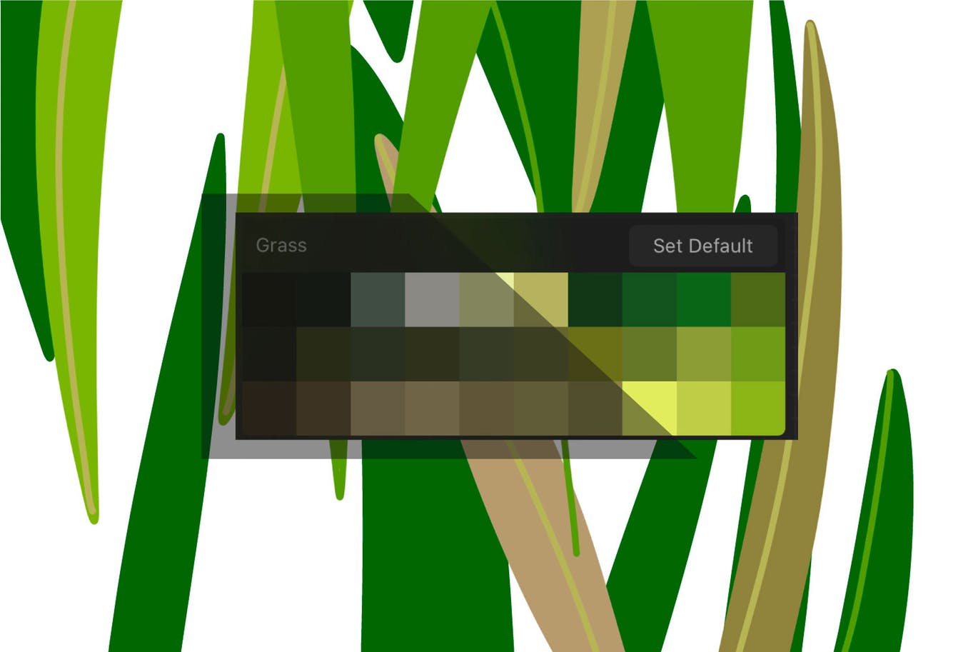 草坪草地颜色Procreate应用调色板PS图案 Procreate palette. Grass插图(1)