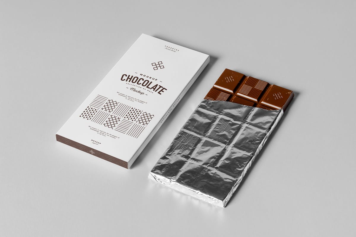 巧克力包装外光样机模板 Chocolate Mock-up插图