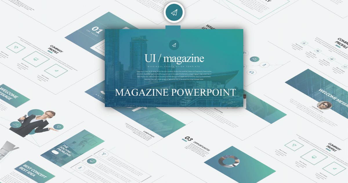 企业SWOT分析报告PPT幻灯片模板素材 Ui Magazine – Powerpoint  LS插图