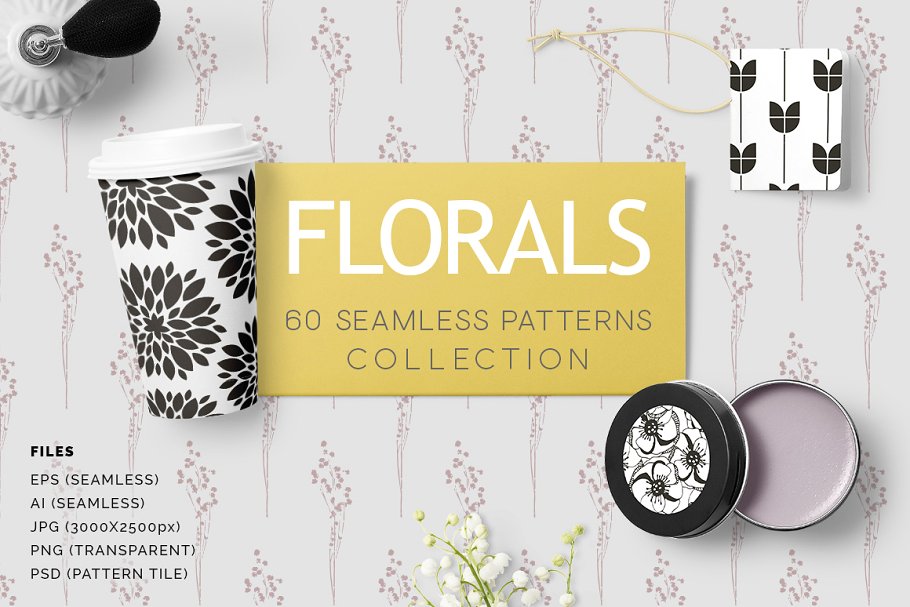 花卉图案矢量纹理 Florals – Pattern Collection插图