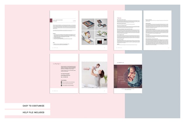婴儿儿童摄影服务产品手册模板 Newborn Magazine Complete Pricing Guide插图(4)