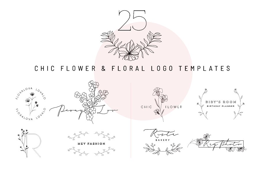 25款别致花卉Logo标志模板 25 chic flower&floral logo template插图