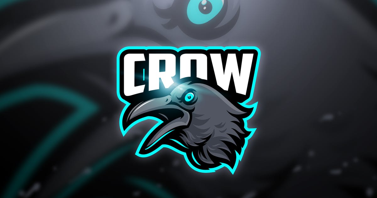 乌鸦电子竞技吉祥物Logo标志设计模板 Crow – Mascot & Esport Logo插图