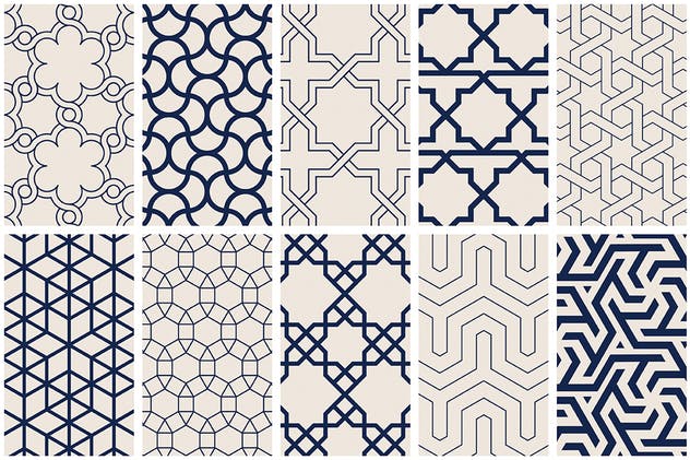 伊斯兰民族艺术几何图形图案素材 Islamic Art Vector Patterns插图(8)