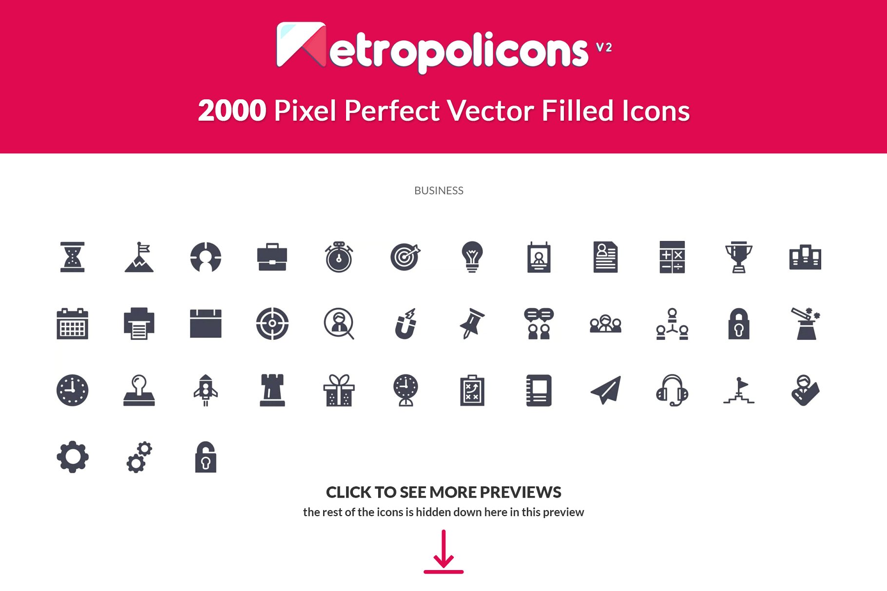 2000枚完美像素填充图标 2000 Filled Icons Set Metropolicons插图(1)