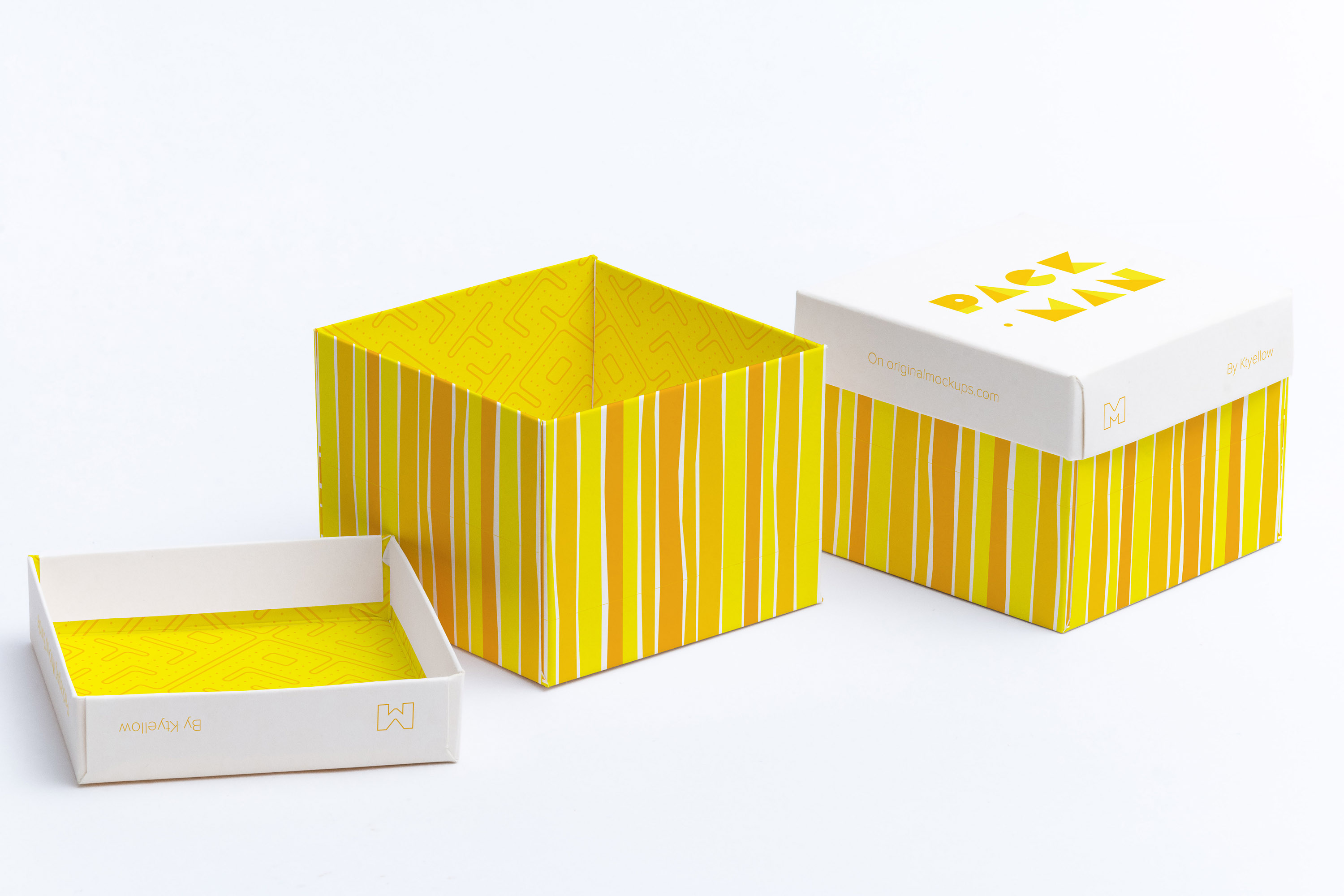 立方体礼品盒包装设计样机模板02 Cube Gift Box Mockup 02插图