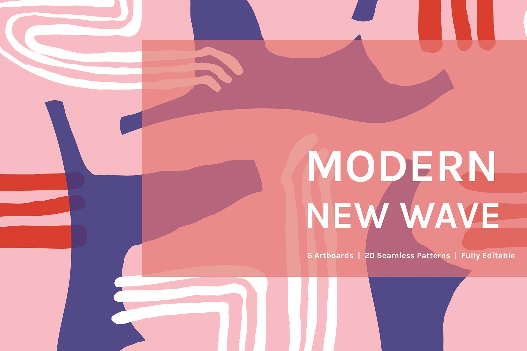 现代抽象彩色波纹图案纹理 Modern New Wave | Patterns插图