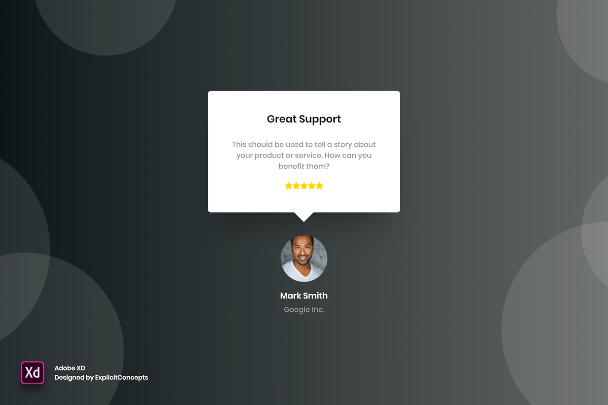 网站服务客户点评反馈窗口设计模板Vol.1 Testimonial Vol 01 – Adobe XD插图