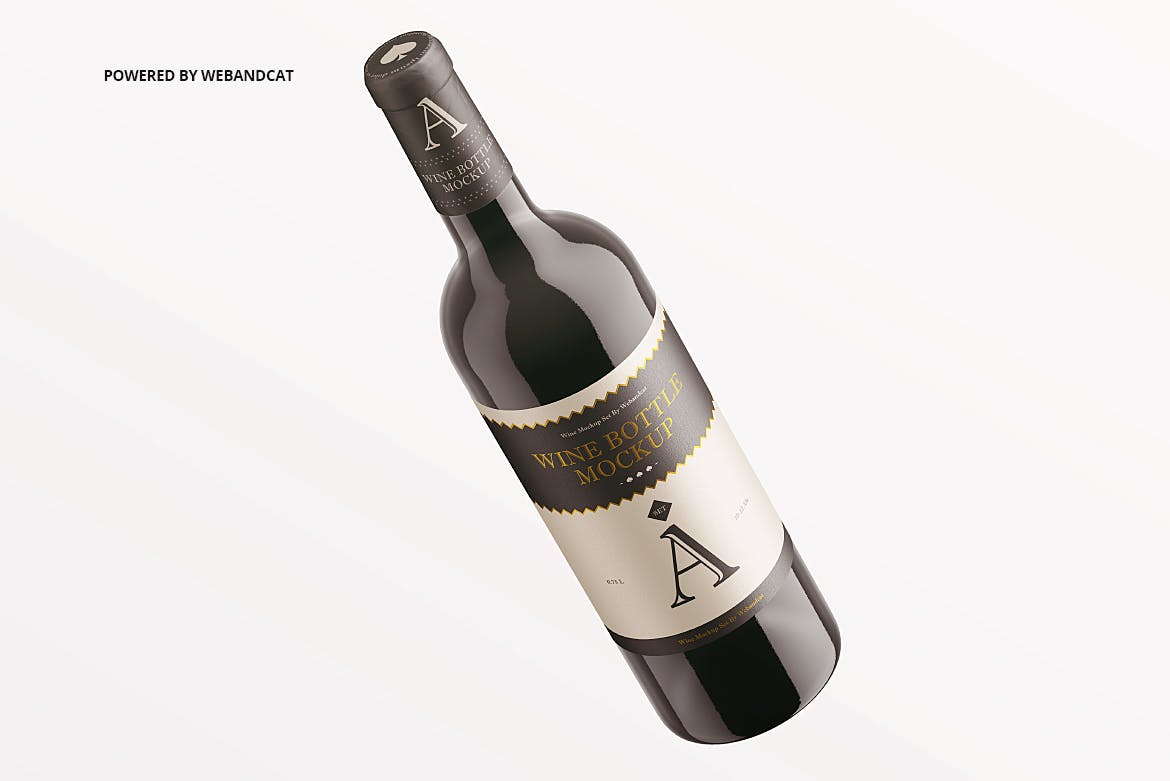 洋酒/葡萄酒酒瓶外观设计效果预览样机 Wine Bottle Mockup插图(10)