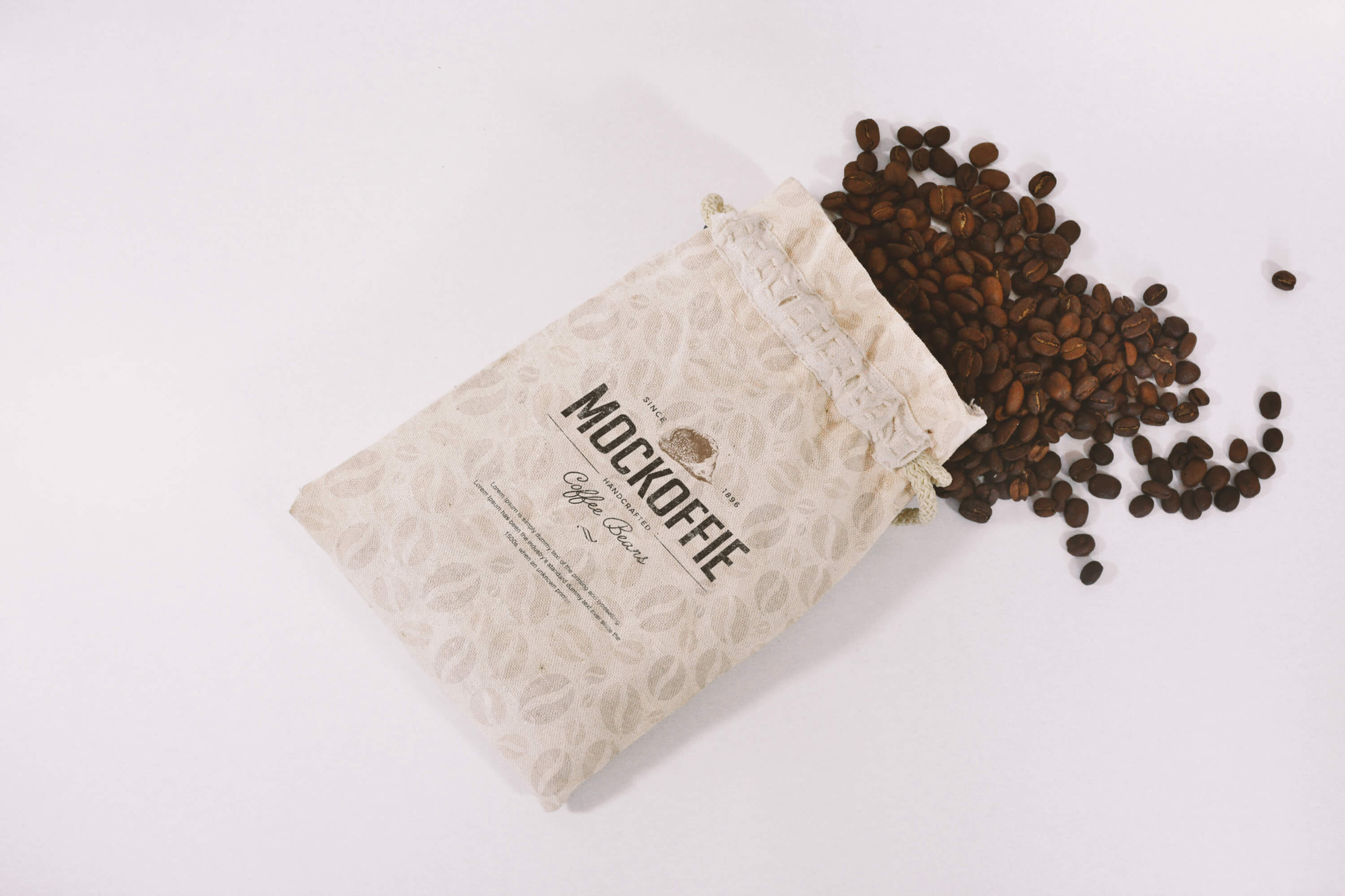 咖啡豆包装麻袋外观设计样机模板 Jute Coffee Bag Mockup插图